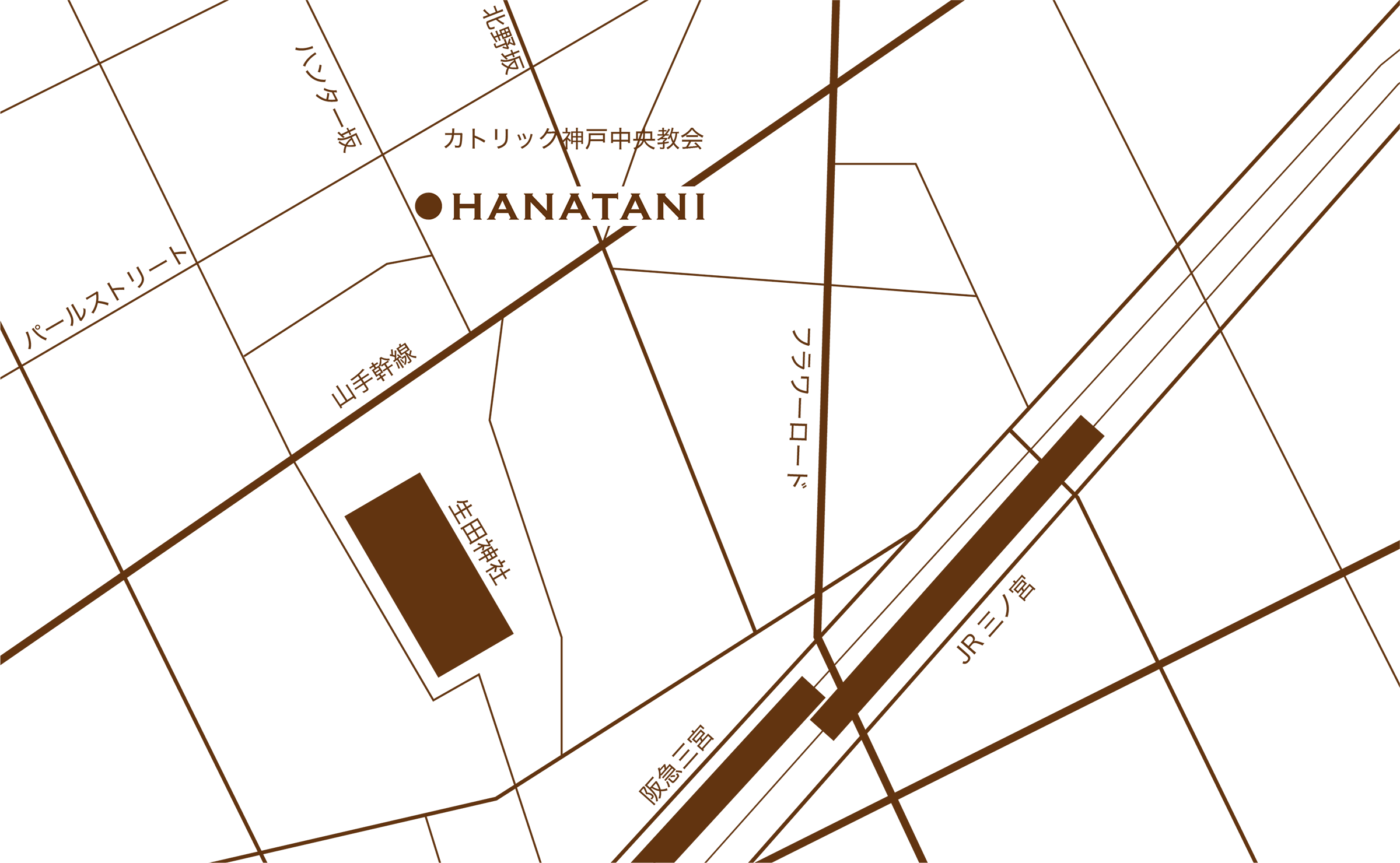 ristorante hanataniへの地図